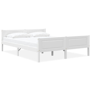 vidaXL Bedframe massief grenenhout wit 120x200 cm