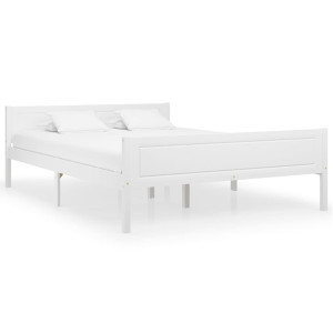 vidaXL Bedframe massief grenenhout wit 160x200 cm