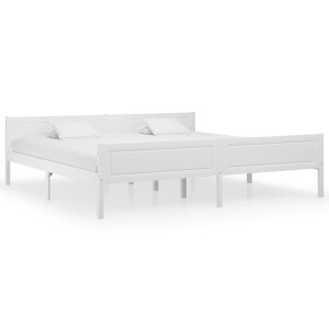 vidaXL Bedframe massief grenenhout wit 200x200 cm