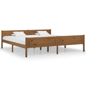 vidaXL Bedframe massief grenenhout honingbruin 200x200 cm