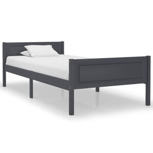 vidaXL Bedframe massief grenenhout grijs 100x200 cm