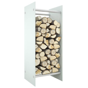 vidaXL Haardhoutrek 40x35x100 cm gehard glas wit