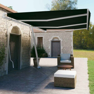 vidaXL Handmatige Zonnescherm 6 x 3,5 m Antraciet 100% Polyester