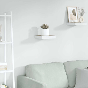 vidaXL Wandschap zwevend 23x23,5x3,8 cm MDF eikenkleurig en wit