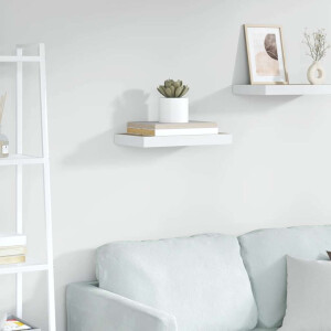 vidaXL Wandschap zwevend 40x23x3,8 cm MDF eikenkleurig en wit