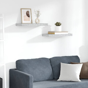 vidaXL Wandschappen zwevend 2 st 50x23x3,8 cm MDF betongrijs