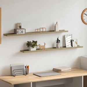 vidaXL Wandschappen 2 st 100x9x3 cm sonoma eikenkleurig