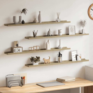 vidaXL Wandschappen 4 st 100x9x3 cm sonoma eikenkleurig