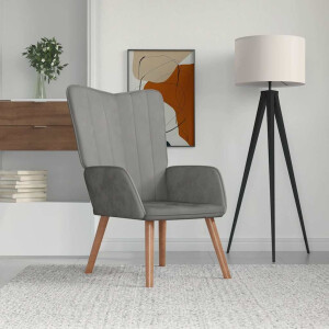 vidaXL Relaxstoel fluweel lichtgrijs