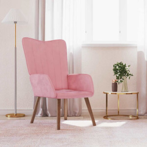 vidaXL Relaxstoel fluweel roze