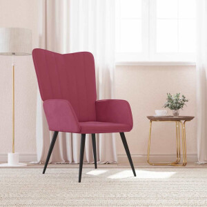 vidaXL Relaxstoel fluweel wijnrood