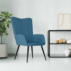 vidaXL Relaxstoel fluweel blauw