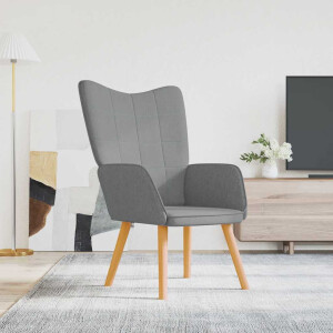 vidaXL Relaxstoel stof lichtgrijs