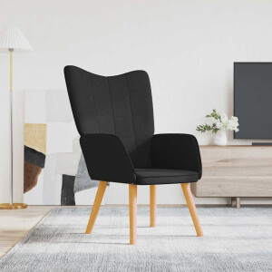 vidaXL Relaxstoel stof zwart