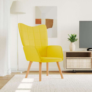 vidaXL Relaxstoel stof mosterdgeel