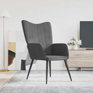 vidaXL Relaxstoel stof donkergrijs