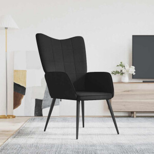 vidaXL Relaxstoel stof zwart