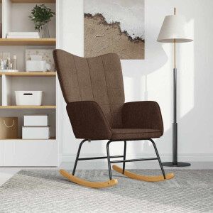 vidaXL Schommelstoel stof bruin