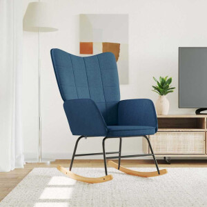 vidaXL Schommelstoel stof blauw