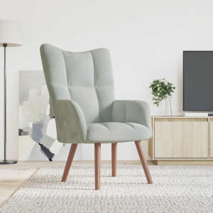 vidaXL Relaxstoel fluweel lichtgrijs