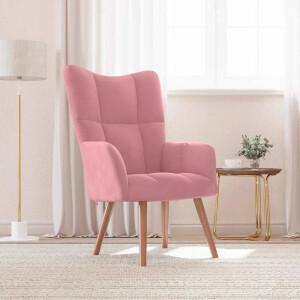 vidaXL Relaxstoel fluweel roze