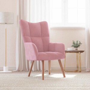 vidaXL Relaxstoel fluweel roze