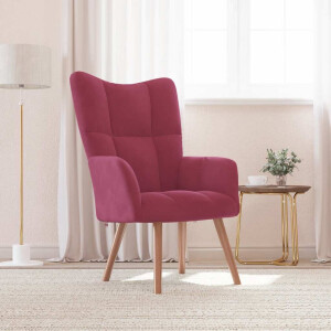 vidaXL Relaxstoel fluweel wijnrood