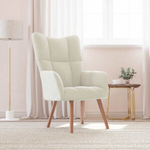 vidaXL Relaxstoel fluweel crèmewit