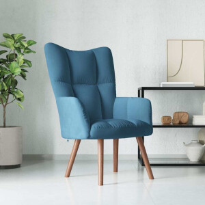 vidaXL Relaxstoel fluweel blauw