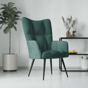 vidaXL Relaxstoel fluweel donkergoen