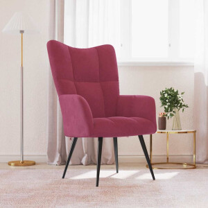 vidaXL Relaxstoel fluweel wijnrood