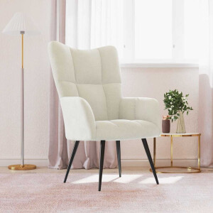 vidaXL Relaxstoel fluweel crèmewit