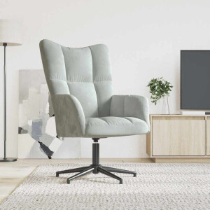 vidaXL Relaxstoel fluweel lichtgrijs