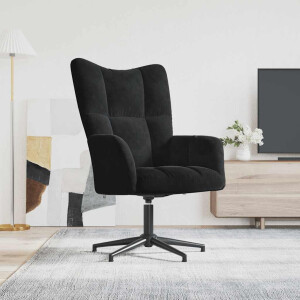 vidaXL Relaxstoel fluweel zwart