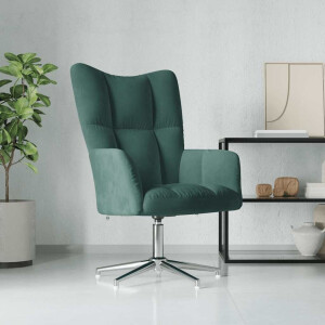 vidaXL Relaxstoel fluweel donkergoen