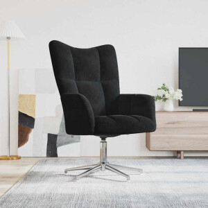 vidaXL Relaxstoel fluweel zwart