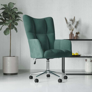 vidaXL Relaxstoel fluweel donkergoen