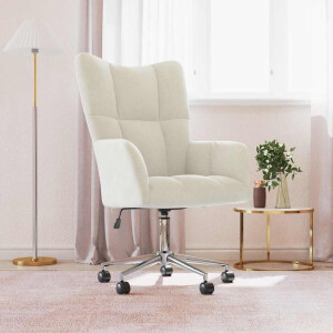 vidaXL Relaxstoel fluweel crèmewit