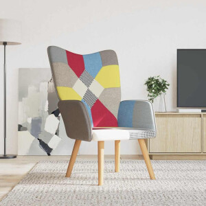vidaXL Relaxstoel patchwork stof