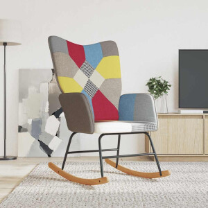 vidaXL Schommelstoel patchwork stof