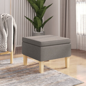 vidaXL Kruk met houten poten stof taupe