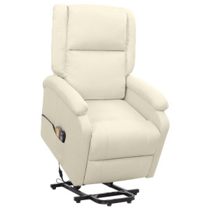 vidaXL Sta-op-massagestoel stof crèmekleurig