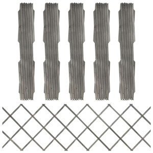 vidaXL Tuinlatwerken 5 st 180x60 cm massief vurenhout grijs