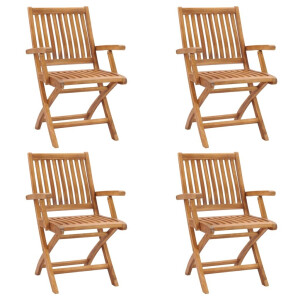 vidaXL Tuinstoelen 4 st inklapbaar massief teakhout