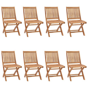 vidaXL Tuinstoelen 8 st inklapbaar massief teakhout