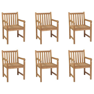 vidaXL Tuinstoelen 6 st massief teakhout