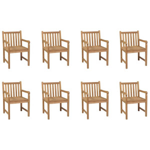 vidaXL Tuinstoelen 8 st massief teakhout