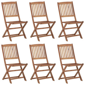 vidaXL Tuinstoelen 6 st inklapbaar massief acaciahout