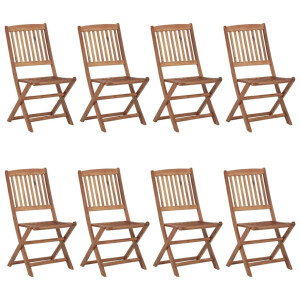 vidaXL Tuinstoelen 8 st inklapbaar massief acaciahout