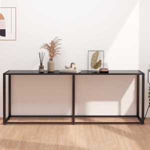vidaXL Wandtafel 200x35x75,5 cm gehard glas zwart